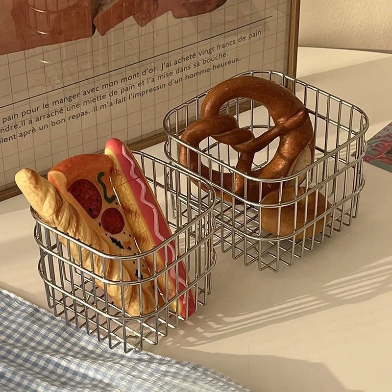 Metal Wire Storage Basket Desk - Compost Bin Countertop 评论和价格