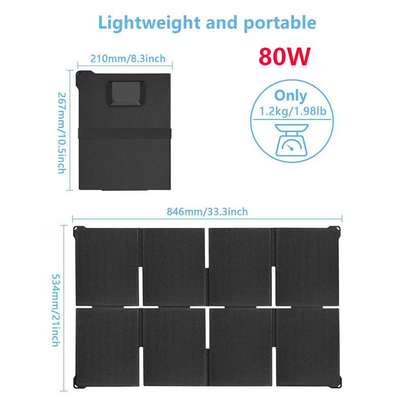 High Efficiency 80W/45W Portab - Solar Charger Panel Foldable 评论和价格