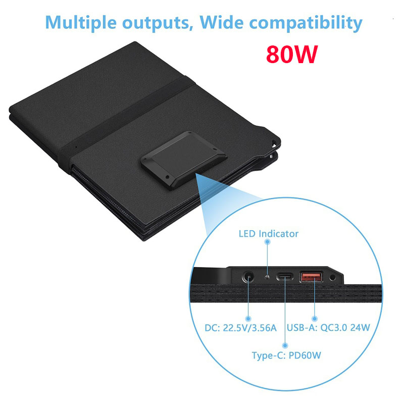 High Efficiency 80W/45W Portab - Solar Charger Panel Foldable 评论和价格